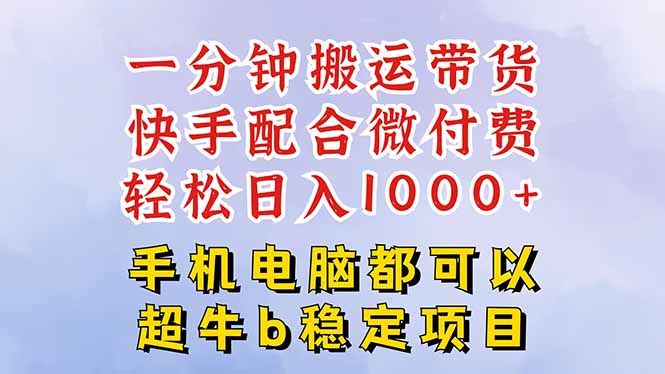 快手黑科技一分钟搬运带货，一刀不剪过原创，微付费投流玩法，轻松日入...-HEIXMI（中国站）