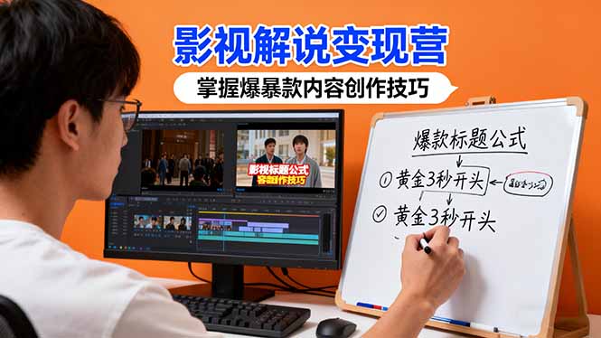 影视解说变现营：通过30+实战案例爆款内容创作技巧，掌握影视解说盈利密码-HEIXMI（中国站）