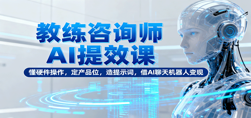 教练咨询师AI提效课：懂硬件操作，定产品位，造提示词，借AI聊天机器人变现-HEIXMI（中国站）