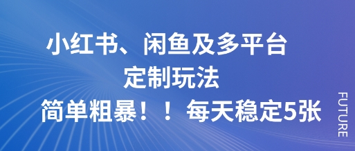 小红书、闲鱼及多平台定制玩法简单粗暴！每天稳定5张-HEIXMI（中国站）