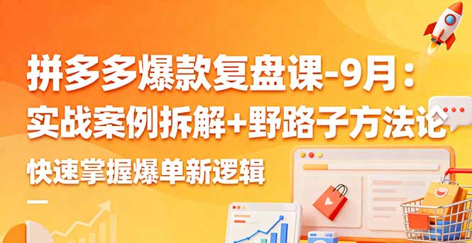 拼多多爆款复盘课-9月：实战案例拆解+野路子方法论，快速掌握爆单新逻辑-HEIXMI（中国站）