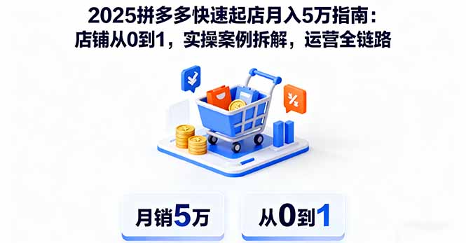 2025拼多多快速起店月入5万指南：店铺从0到1，实操案例拆解，运营全链路-HEIXMI（中国站）
