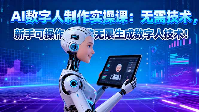 AI数字人制作实操课：无需技术，新手可操作，免费无限生成数字人技术！-HEIXMI（中国站）