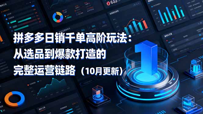 拼多多日销千单高阶玩法：从选品到爆款打造的完整运营链路(10月更新-HEIXMI（中国站）