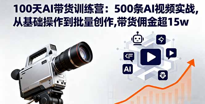 100天AI带货训练营：500条AI视频实战,从基础操作到批量创作,带货佣金超15w-HEIXMI（中国站）