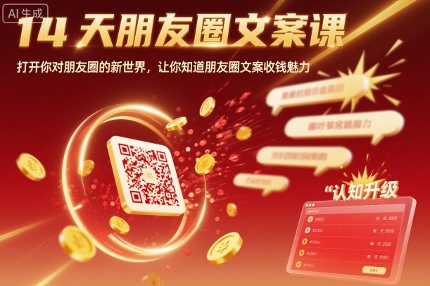 14天朋友圈文案课，打开你对朋友圈的新世界，让你知道朋友圈文案收钱魅力-HEIXMI（中国站）