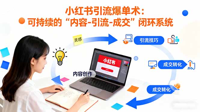 小红书引流爆单术：构建一套低成本 可持续的“内容-引流-成交”闭环系统-HEIXMI（中国站）