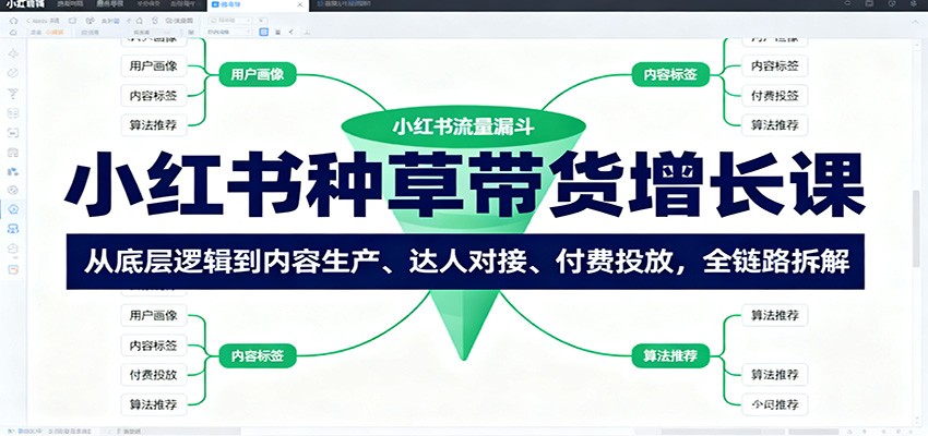 小红书种草带货增长课：从底层逻辑到内容生产、达人对接、付费投放，全链路拆解-HEIXMI（中国站）