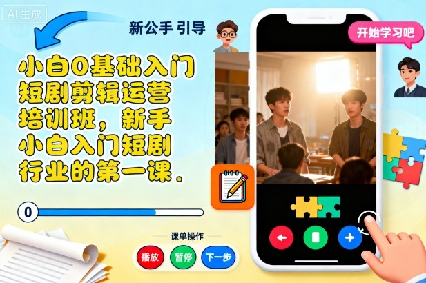 小白0基础入门短剧剪辑运营培训班，新手小白入门短剧行业的第一课-HEIXMI（中国站）