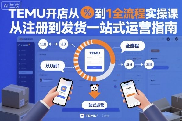 TEMU开店从0到1全流程实操课，从注册到发货一站式运营指南-HEIXMI（中国站）