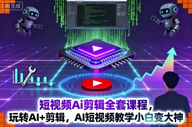 短视频Ai剪辑全套课程，玩转AI+剪辑，AI短视频教学小白变大神-HEIXMI（中国站）