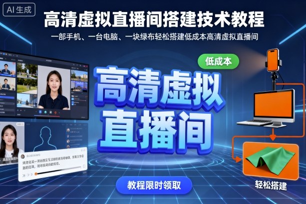 高清虚拟直播间搭建技术教程，一部手机、一台电脑、一块绿布轻松搭建低成本高清虚拟直播间-HEIXMI（中国站）