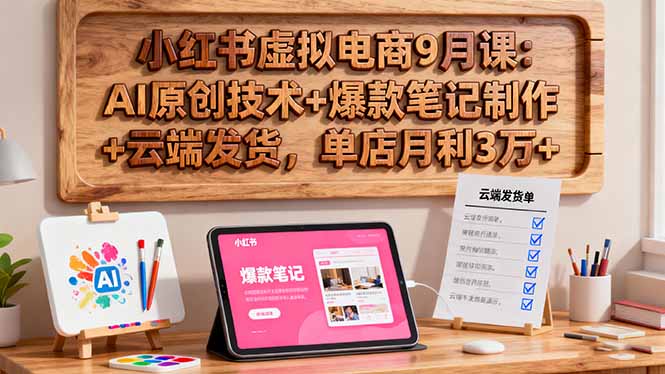 小红书虚拟电商9月课：AI原创技术+爆款笔记制作+云端发货，单店月利3万+-HEIXMI（中国站）