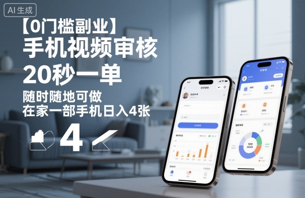 【0门槛副业】手机视频审核，20秒一单，随时随地可做，在家一部手机日入4张【揭秘】-HEIXMI（中国站）