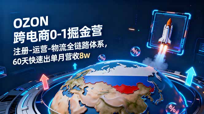 OZON跨境电商0-1掘金营：注册-运营-物流全链路体系，60天快速出单月营收8w-HEIXMI（中国站）