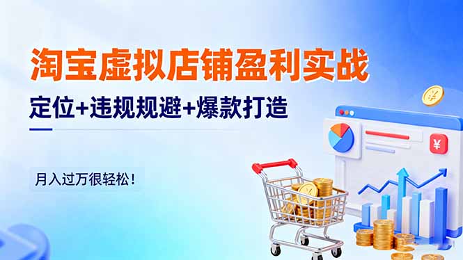 淘宝虚拟店铺盈利实战：定位+违规规避+爆款打造，月入过万很轻松！-HEIXMI（中国站）