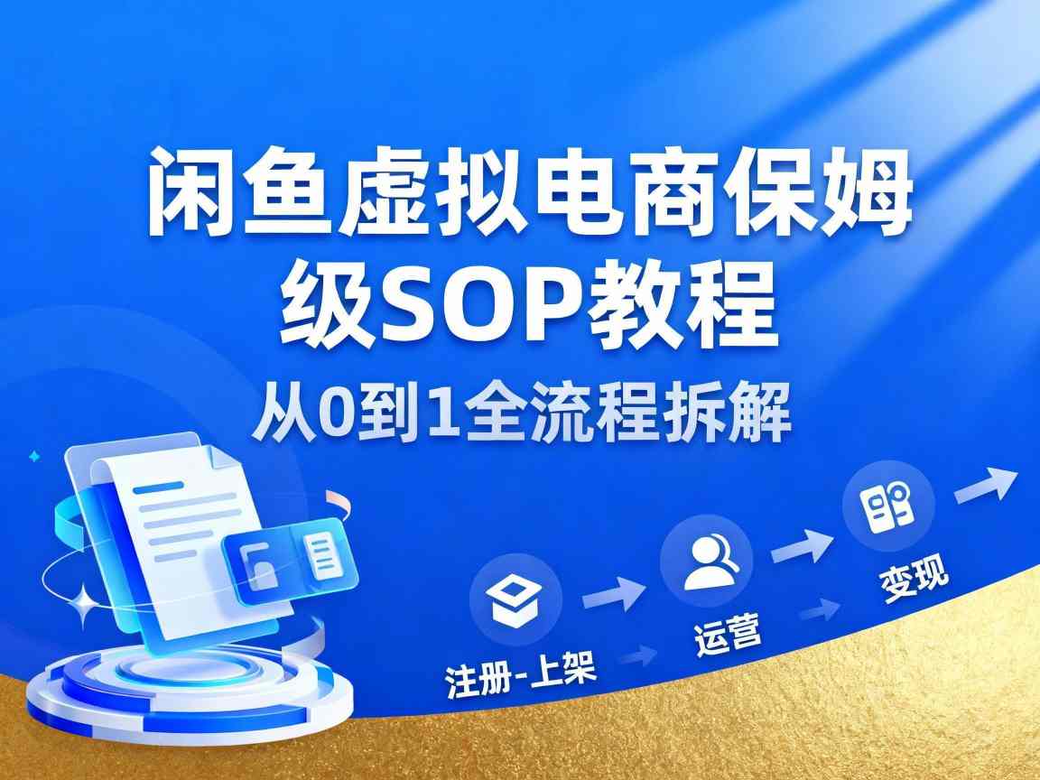 闲鱼虚拟电商，月入轻松过1W，保姆级SOP教程-HEIXMI（中国站）