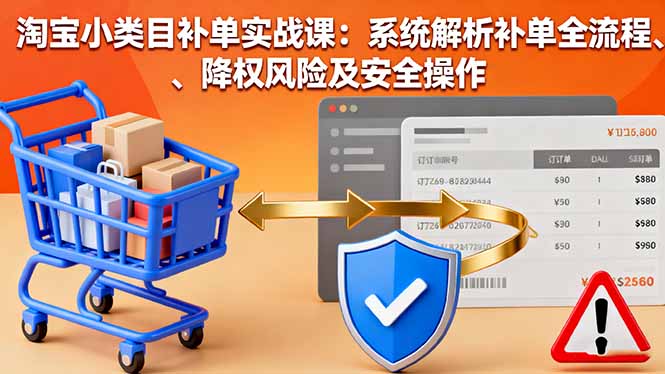 淘宝小类目补单实战课：系统解析补单全流程、降权风险及安全操作-HEIXMI（中国站）