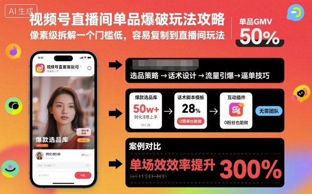 视频号直播间单品爆破玩法攻略，像素级拆解一个门槛低，容易复制到直播间玩法-HEIXMI（中国站）