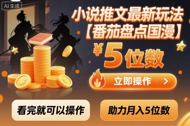 小说推文最新玩法，助力月入5位数【番茄盘点国漫】玩法，看完就可以操作-HEIXMI（中国站）