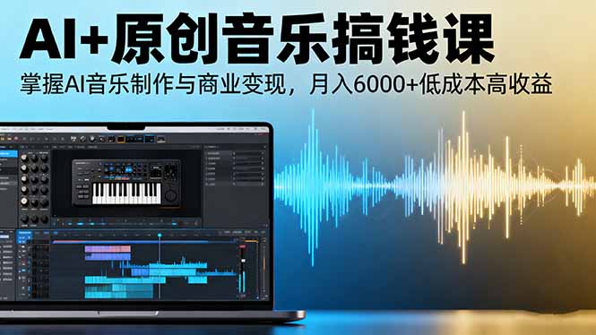 AI+原创音乐搞钱课：掌握AI音乐制作与商业变现，月入6000+低成本高收益-HEIXMI（中国站）