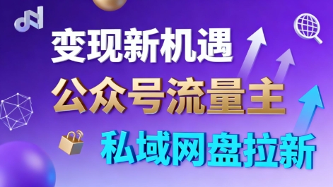 公众号流量主+私域网盘拉新，多方式变现，简单易上手，当天就有收益-HEIXMI（中国站）