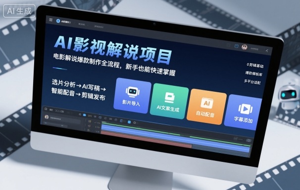 AI影视解说项目，电影解说爆款制作全流程，新手也能快速掌握-HEIXMI（中国站）