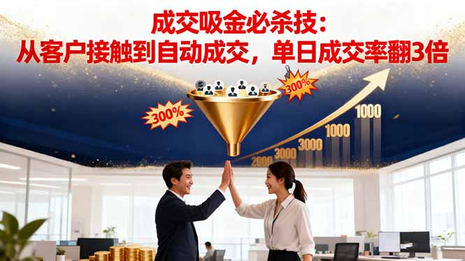 吸金成交营销必杀技：从客户接触到自动成交，单日成交率翻3倍-HEIXMI（中国站）