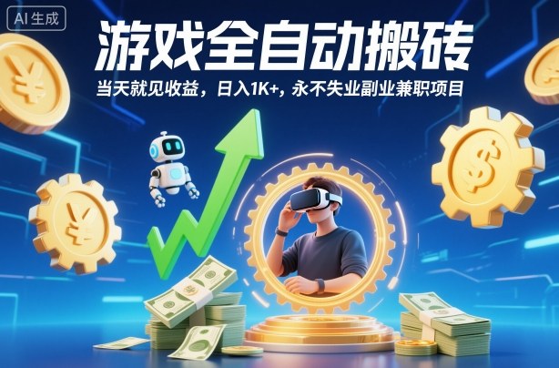 游戏全自动搬砖，当天就见收益，日入1K+，永不失业副业兼职项目【揭秘】-HEIXMI（中国站）
