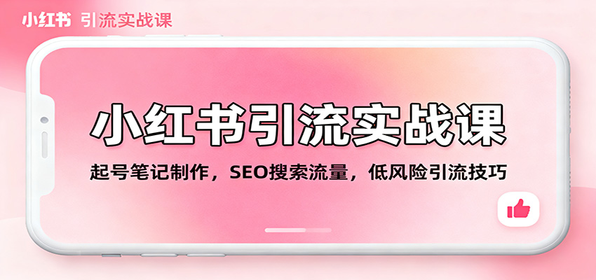 小红书引流实战课：起号笔记制作，SEO搜索流量，低风险引流技巧-HEIXMI（中国站）