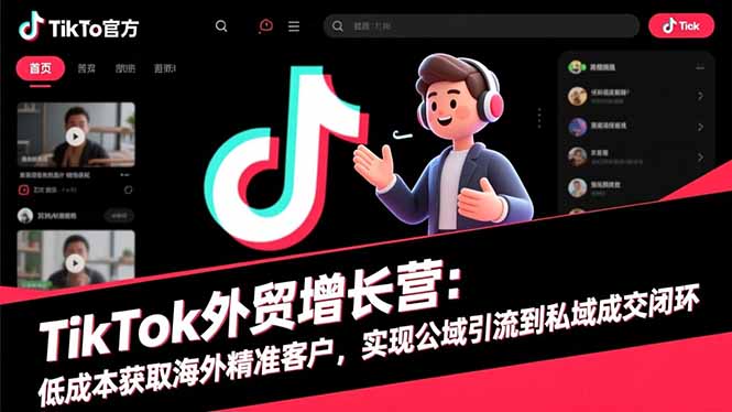 TikTok外贸增长营：低成本获取海外精准客户，实现公域引流到私域成交闭环-HEIXMI（中国站）