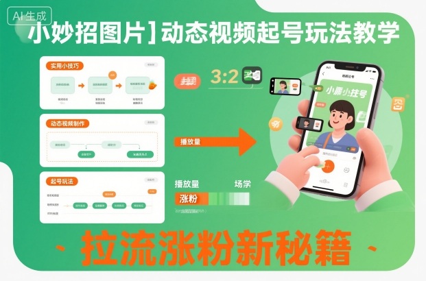 小妙招图片＋动态视频起号玩法教学，拉流涨粉新秘籍-HEIXMI（中国站）