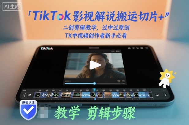 TikTok影视解说搬运切片+二创剪辑教学，过中过原创，TK中视频创作者新手必看-HEIXMI（中国站）