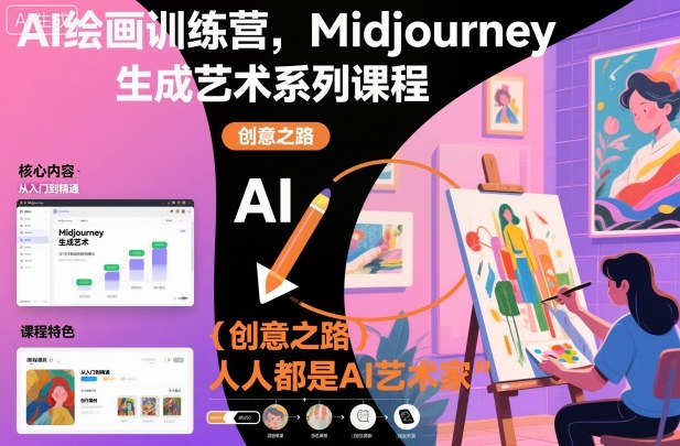 AI绘画训练营，Midjourney生成艺术系列课程，人人都是AI艺术家-HEIXMI（中国站）