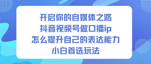 开启你的自媒体之路，抖音视频号做口播ip，怎么提升自己的表达能力，小白首选玩法-HEIXMI（中国站）