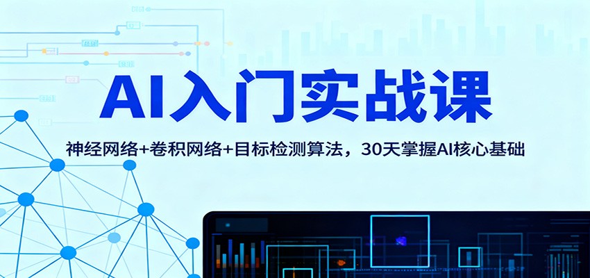 AI入门实战课：神经网络+卷积网络+目标检测算法，30天掌握AI核心基础-HEIXMI（中国站）