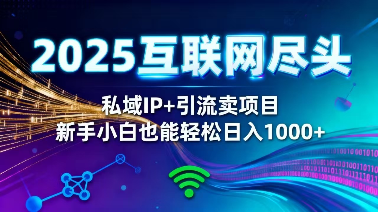 2025网创尽头王炸项目！私域 IP + 精准引流，新手小白在家躺赚日入 1000+-HEIXMI（中国站）