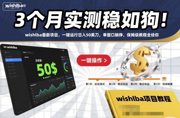 3个月实测稳如狗！wishlba最新项目，一键运行日入50美刀，单窗口躺挣，保姆级教程全给你【揭秘】-HEIXMI（中国站）