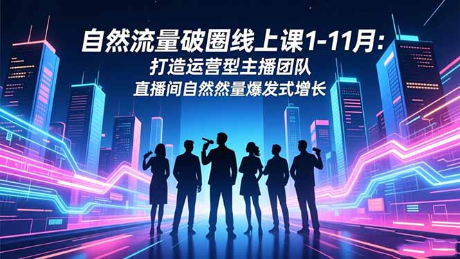 自然流量破圈线上课1-11月：打造运营型主播团队 直播间自然流量爆发式增长-HEIXMI（中国站）