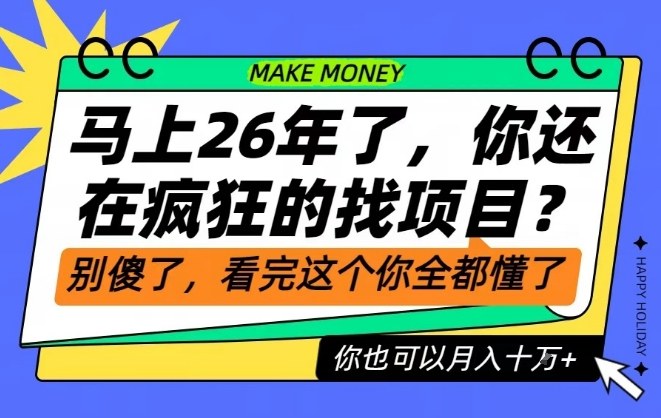 26年了，不要再疯狂的找项目了，看完这个你也可以月入十个W【揭秘】-HEIXMI（中国站）
