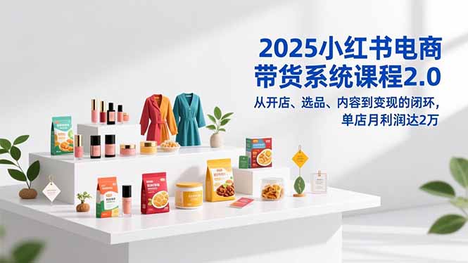 2025小红书电商带货系统课程2.0，从开店、选品、内容到变现的闭环，单店月利润达2万-HEIXMI（中国站）