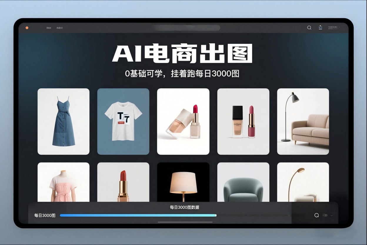 AI电商出图，0基础可学，挂着跑每日3000图-HEIXMI（中国站）