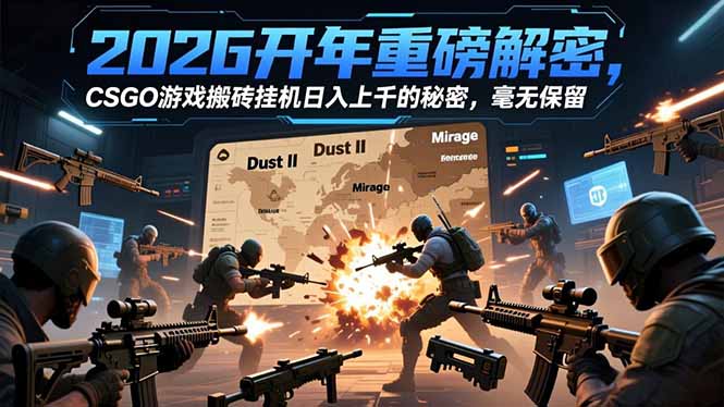 2026开年重磅解密，CSGO游戏搬砖挂机日入上千的秘密，毫无保留-HEIXMI（中国站）