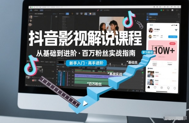 抖音百万粉丝影视解说课程，基础到进阶课，适合新手和进阶学习-HEIXMI（中国站）