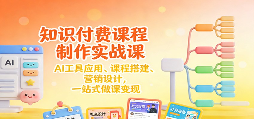 知识付费课程制作实战课：AI工具应用 、课程搭建、营销设计，一站式做课变现-HEIXMI（中国站）