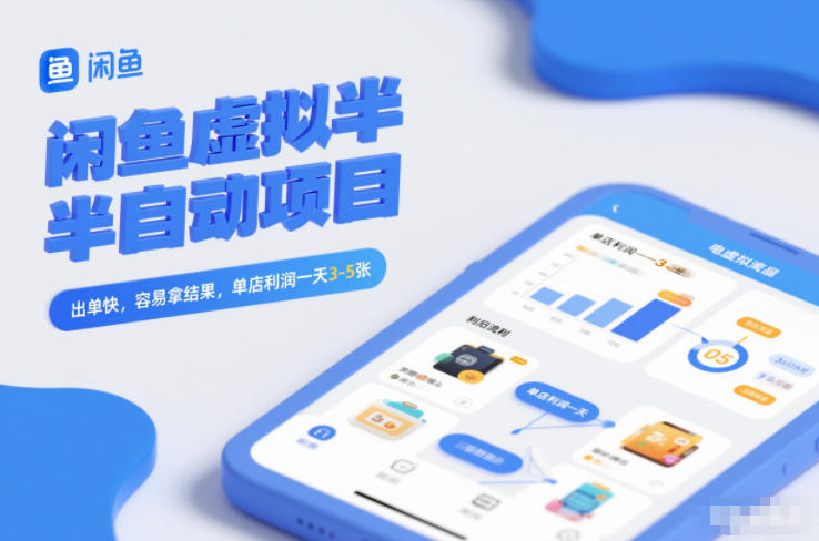 闲鱼虚拟半自动项目，出单快，容易拿结果，单店利润一天3-5张-HEIXMI（中国站）