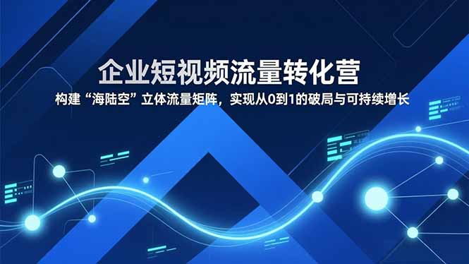 企业短视频流量转化营，构建“海陆空”立体流量矩阵，实现从0到1的破局与可持续增长-HEIXMI（中国站）