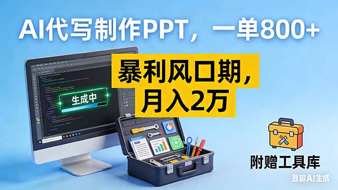 AI代写制作PPT，一单800+， 暴利风口期，月入2万【附工具】-HEIXMI（中国站）