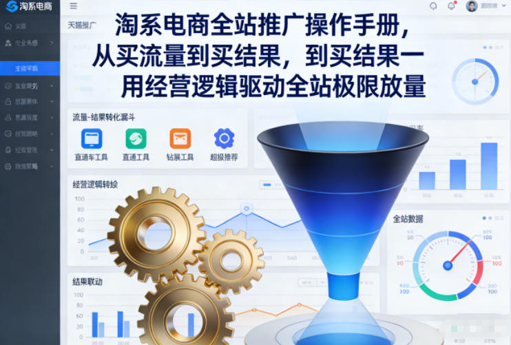 淘系电商全站推广操作手册，从买流量到买结果一用经营逻辑驱动全站极限放量-HEIXMI（中国站）