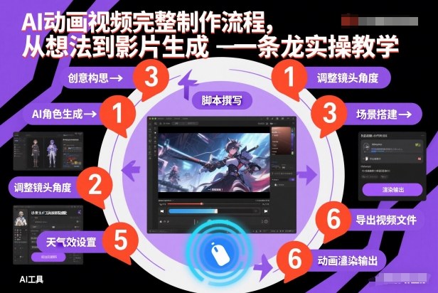 AI动画视频完整制作流程，从想法到影片生成一条龙实操教学-HEIXMI（中国站）
